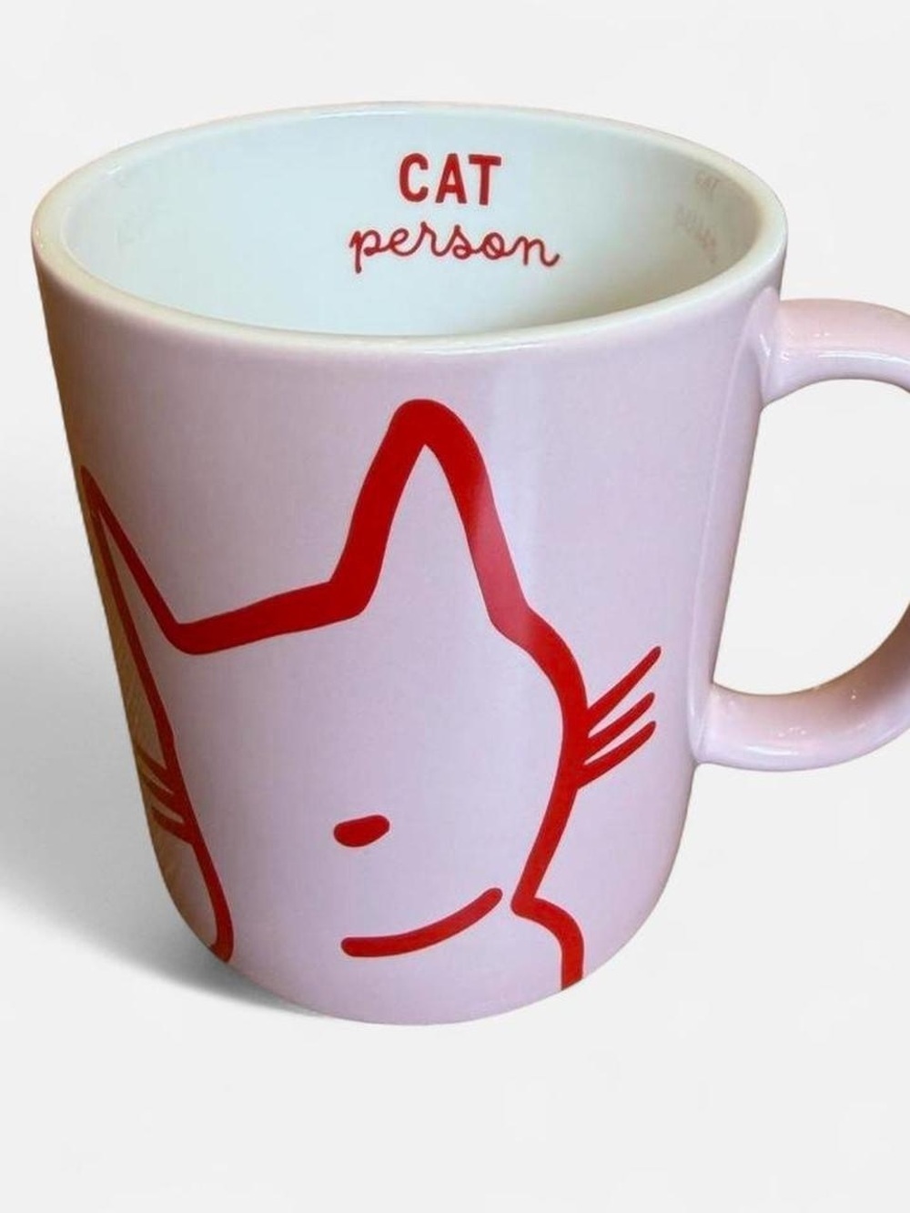 Room Essentials Pink Ceramic Cat Lover Mug